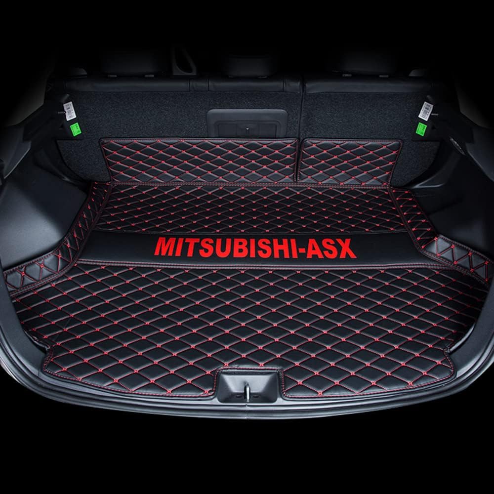 Auto-Kofferraumwannenmatten Kofferraummatten Schondecken für Mitsubishi ASX 2013-2022 2023, Auto-Heckkoffer-Teppich Laderaum-Schutzpolster rutschfest Wasserdicht,Black von WurBu