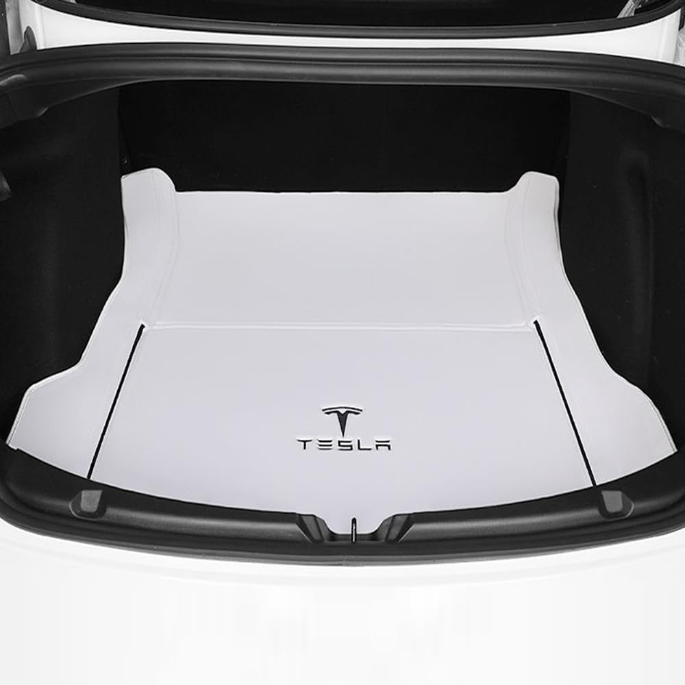 Auto-Kofferraumwannenmatten Kofferraummatten Schondecken für Tesla Model 3 Highland 2024, Auto-Heckkoffer-Teppich Laderaum-Schutzpolster rutschfest Wasserdicht,A von WurBu