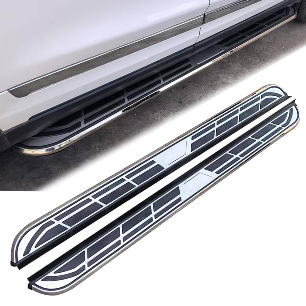 2 Stück, passend für Chevy Blazer EV 2024 2025 Trittbrett, Seitenstufe, Nerf-Stange, Pedal, rutschfest, Aluminium, Silber, Cool Serie (mit Halterungen) von Wusecssy