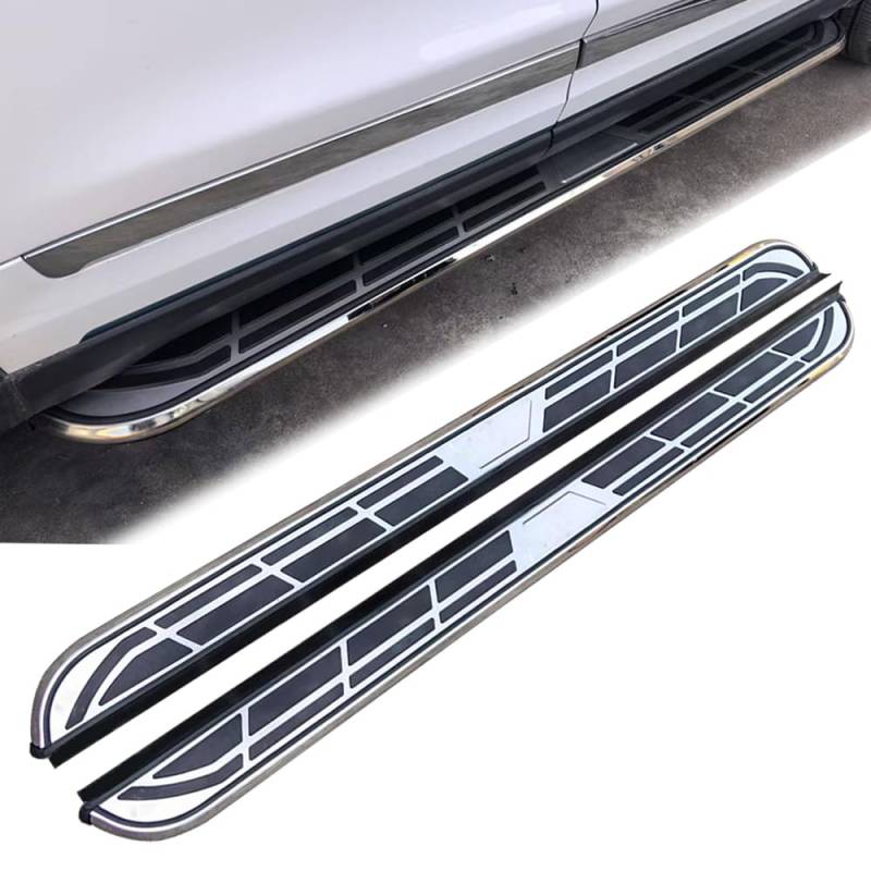 2 Stück, passend für Chevy Blazer EV 2024 2025 Trittbrett, Seitenstufe, Nerf-Stange, Pedal, rutschfest, Aluminium, Silber, Cool Serie (mit Halterungen) von Wusecssy