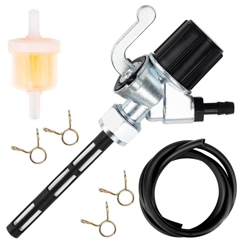 Benzinhahn Kraftstoffhahn mit Wassersack & Benzinfilter Benzinschlauch, Kraftstoffhahn mit Benzinfilter, Benzinschlauch Kit mit Einem Ölschlauch 4 Klemmen Geliefert für MZ ETZ 150 250 251 TS ES trofeo von Wvu & Wvo