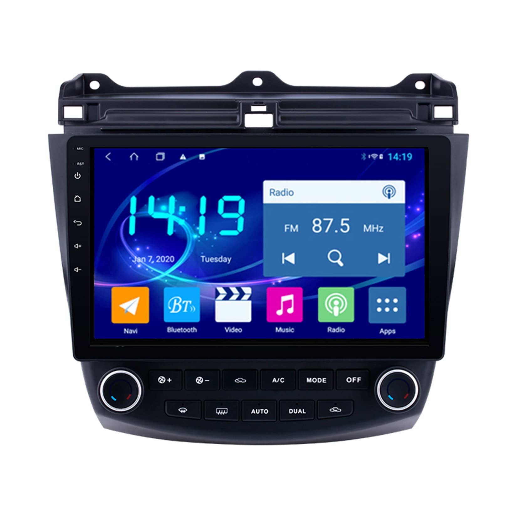 Android Autoradio Stereo 9 Zoll HD Digital Multi-Touchscreen Für Honda Accord 7 2003-2007 Android Auto Mit Navigation Bluetooth-Unterstützung Radio Lenkradsteuerung DAB Mit Rückfahrkamera von Wxstra