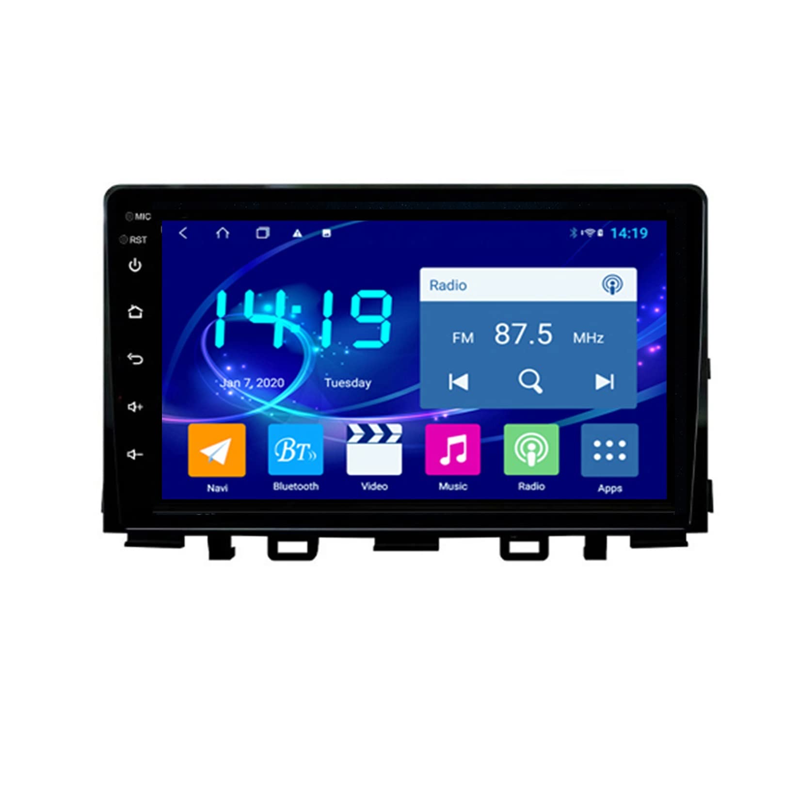 Android Autoradio Stereo 9 Zoll HD Digital Multi-Touchscreen Für KIA RIO YB 2016-2020 Android Auto Mit Navigation Bluetooth-Unterstützung Radio Lenkradsteuerung DAB Mit Rückfahrkamera von Wxstra