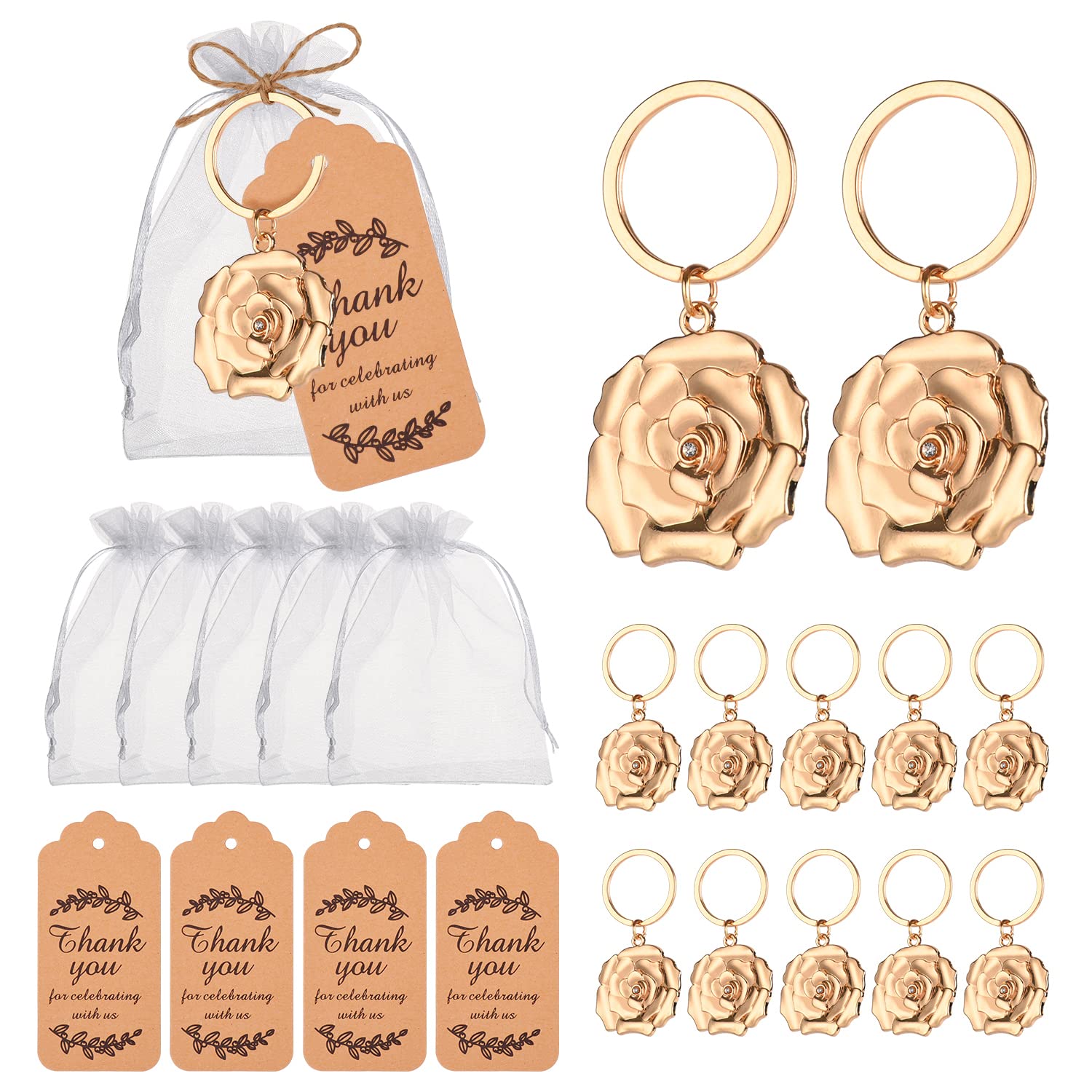 Wxzumg Schlüsselanhänger und Schlüsselanhänger, Schmetterling-Design, 24 Stück, Gold Rose, 0 Wxzumg Schlüsselanhänger und Schlüsselanhänger, Schmetterling-Design, 24 Stück, Gold Rose, 0 von Wxzumg