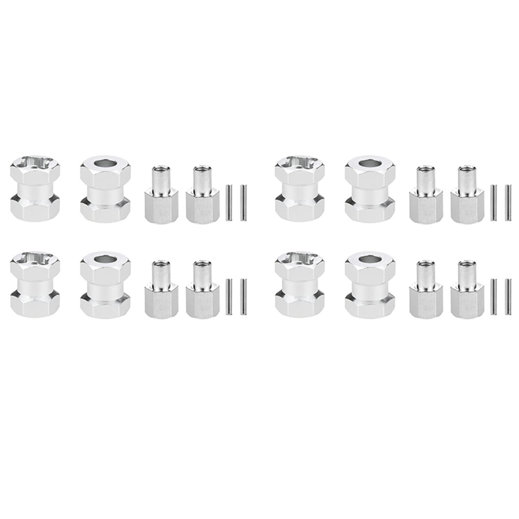 Wzxksoac 2 Satz RC Auto Metall 12mm Rad Sechskant Nabe 15mm Verlängerungs Kupplung für AXIAL SCX10 D90 CC01 Silber Wzxksoac 2 Satz RC Auto Metall 12mm Rad Sechskant Nabe 15mm Verlängerungs Kupplung für AXIAL SCX10 D90 CC01 Silber von Wzxksoac