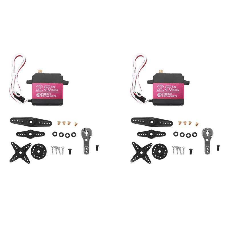 Wzxksoac 2X 25KG Digital Servo Voll Metall Getriebe Hohes Drehmoment Wasserdicht für RC Auto Crawler Robot 270 ° von Wzxksoac