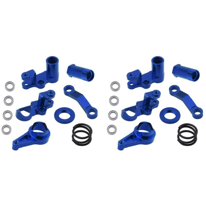 Wzxksoac 2X Aluminum Lenk Hebel und Servo Saver Set mit Lagern für 1/10 Slash Hop-Up Upgrade Teile Marine Blau von Wzxksoac