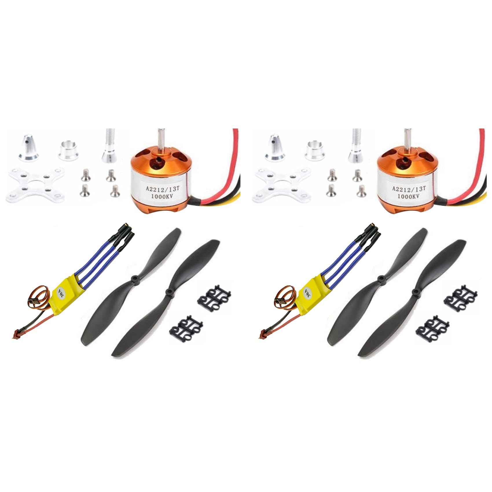 Wzxksoac 2X RC 2212 1000KV BüRstenloser Motor + 30A ESC Elektrischer Geschwindigkeitsregler + 1045 Propeller-Kit für RC Multicopter Quadcopter Wzxksoac 2X RC 2212 1000KV BüRstenloser Motor + 30A ESC Elektrischer Geschwindigkeitsregler + 1045 Propeller-Kit für RC Multicopter Quadcopter von Wzxksoac