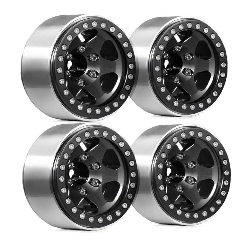 Wzxksoac 4 Stück 1,9-Beadlock-Felgenradnaben Aus Metall für 1/10 RC Crawler Car Axial SCX10 Pro Capra TRX4/ D90 Redcat B von Wzxksoac