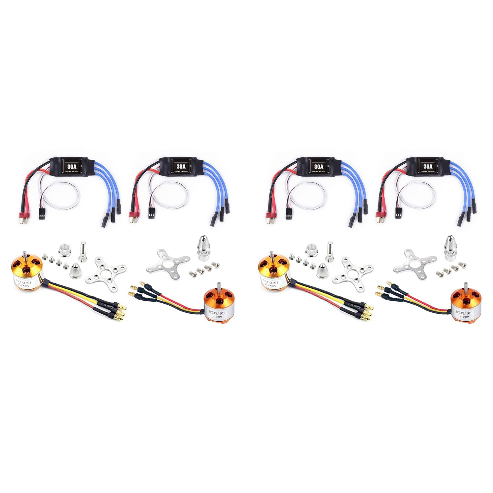 Wzxksoac 4Pack 2212 1400Kv/2200Kv BüRstenloser AußEnläUfermotor mit Halterung 10T/6T+30A ESC für Rc Aircraft Quadcopter UFO Wzxksoac 4Pack 2212 1400Kv/2200Kv BüRstenloser AußEnläUfermotor mit Halterung 10T/6T+30A ESC für Rc Aircraft Quadcopter UFO von Wzxksoac