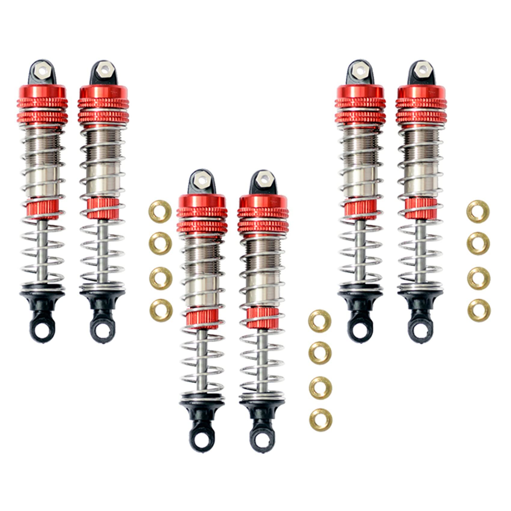 Wzxksoac 6 Teiliger Stoßdämpfer Hinten Hinten Passend für 9115 S911 9116 S916 9125 1/10 1/12 RC Auto Upgrade Zubehör, Rot Wzxksoac 6 Teiliger Stoßdämpfer Hinten Hinten Passend für 9115 S911 9116 S916 9125 1/10 1/12 RC Auto Upgrade Zubehör, Rot von Wzxksoac