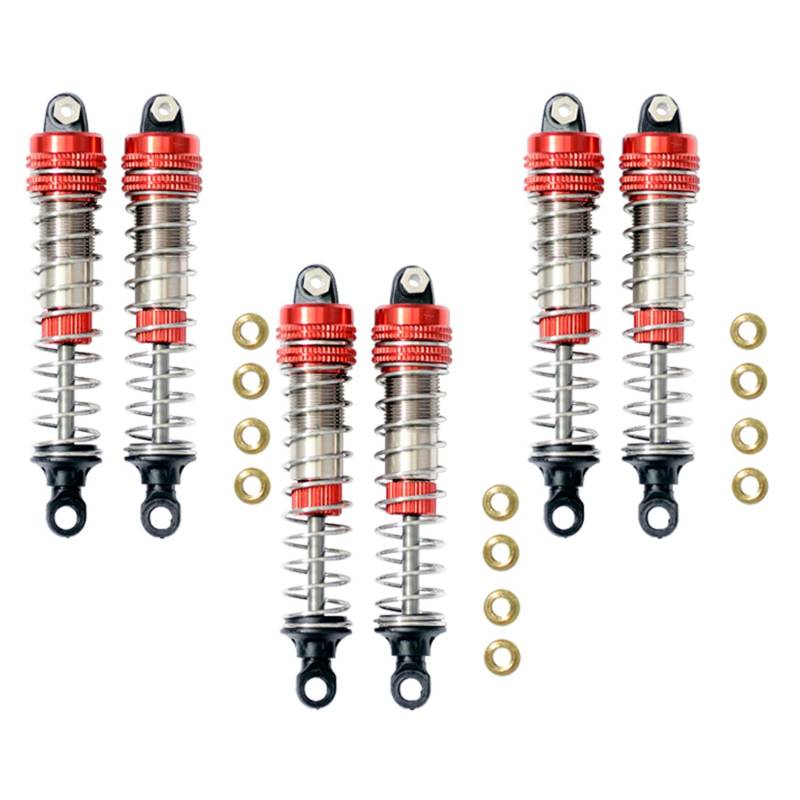 Wzxksoac 6 Teiliger Stoßdämpfer Hinten Hinten Passend für 9115 S911 9116 S916 9125 1/10 1/12 RC Auto Upgrade Zubehör, Rot von Wzxksoac
