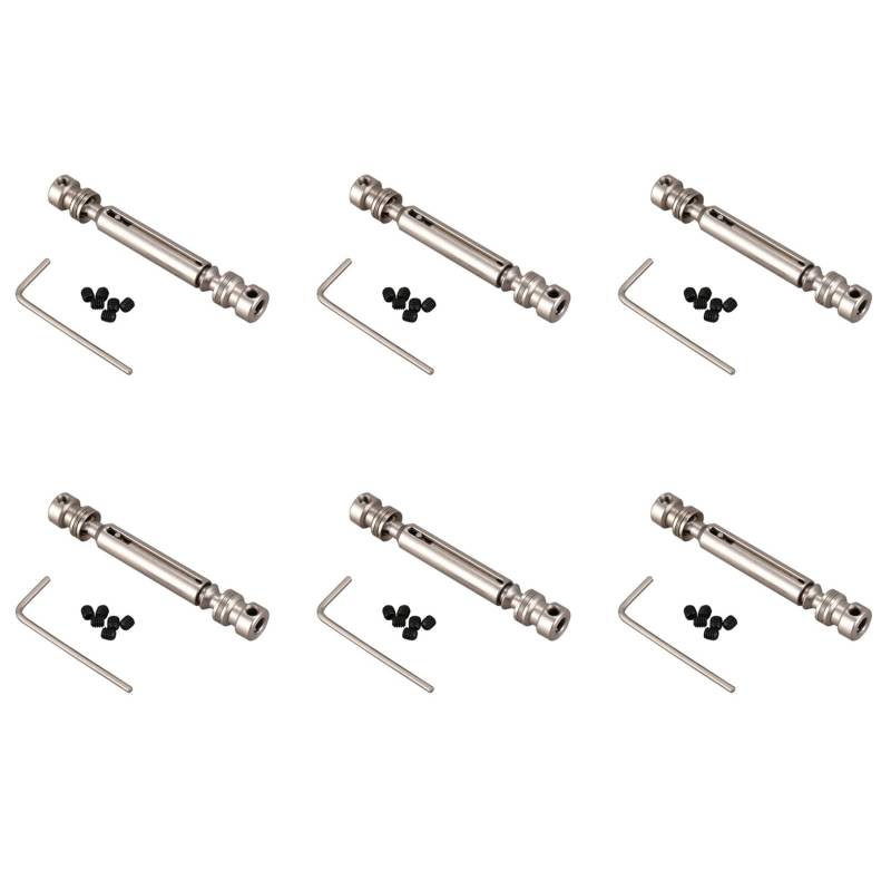 Wzxksoac 6X Metall Hinten Mittlere Antriebswelle Universal Getriebe Zubehör Kit für Fy-01/02/03/04/05 12428 12423 12628 Rc Auto von Wzxksoac