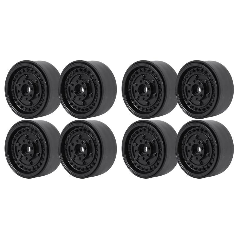 Wzxksoac 8 Stück Metall 1,9 Beadlock Rad Felgen Nabe für Axial Scx10 90046 Trx4 D90, Schwarz von Wzxksoac
