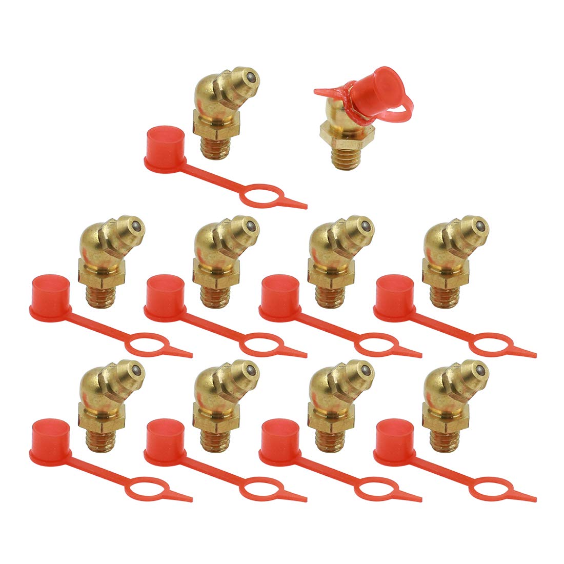 X AUTOHAUX 10 Sätze Schmiernippel M6X1 Abschmiernippel 45 Grad Winkel Messing Fettnippel Schmiernippel Kappe Schutzkappen X AUTOHAUX 10 Sätze Schmiernippel M6X1 Abschmiernippel 45 Grad Winkel Messing Fettnippel Schmiernippel Kappe Schutzkappen von X AUTOHAUX