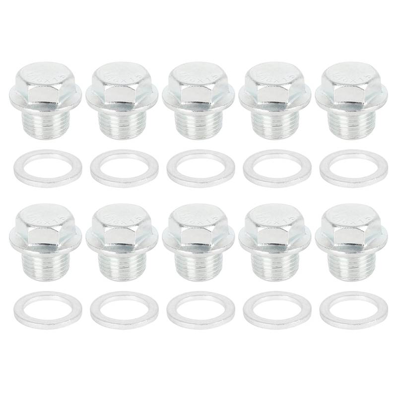 X AUTOHAUX 10 Sätze Ölablassschraube mit Dichtring M16x1,5 Ölwannenwanne aus Metall Ölwanne Ablassschraube von X AUTOHAUX