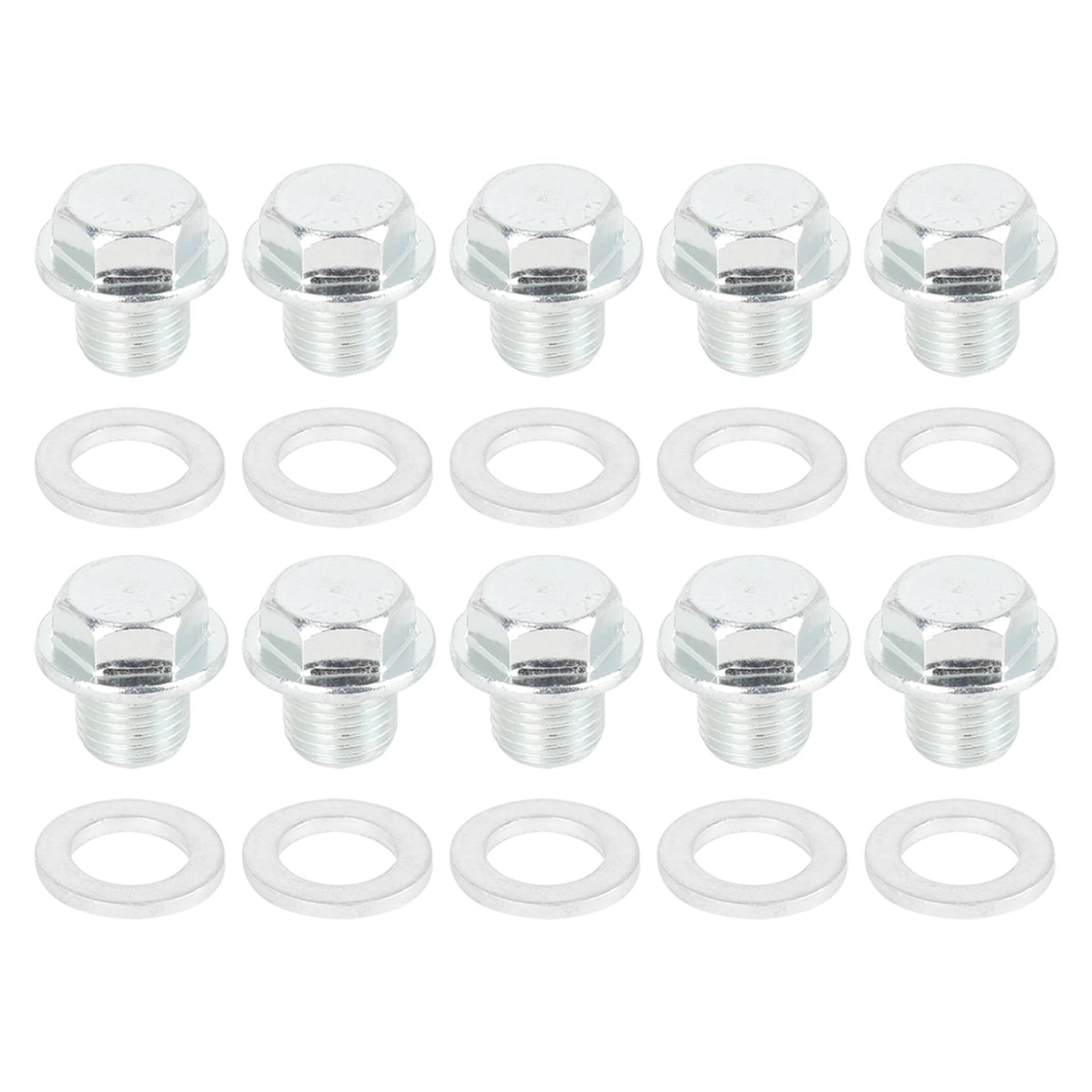 X AUTOHAUX 10 Satz M12x1.25 Ölablassschraube mit Dichtring Metall Motor Ölwanne Ablassschraube Silber X AUTOHAUX 10 Satz M12x1.25 Ölablassschraube mit Dichtring Metall Motor Ölwanne Ablassschraube Silber von X AUTOHAUX