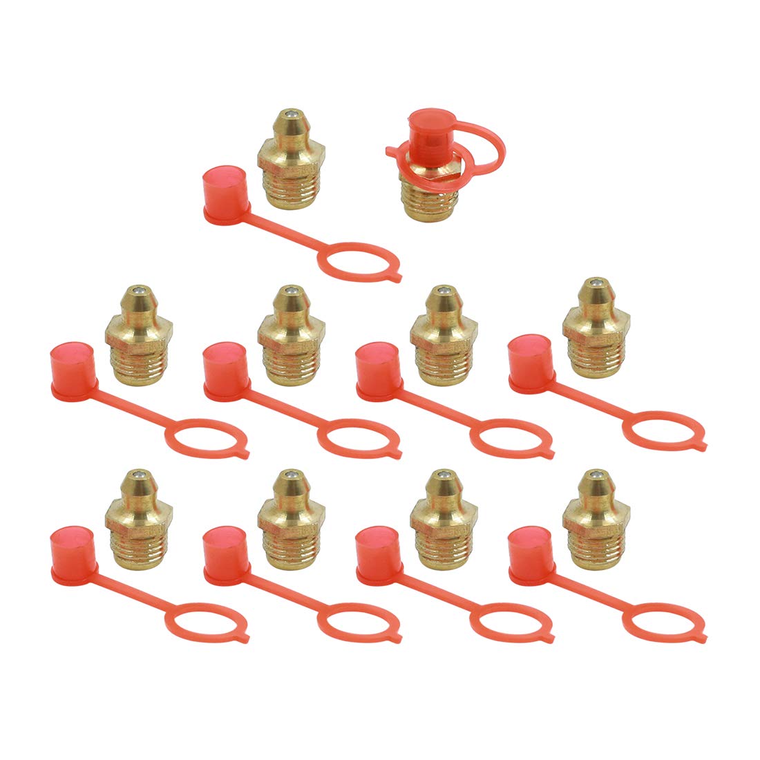 X AUTOHAUX 10 Satz Messing gerade Schmiernippel Verschraubungen mit Staubkappe für Auto M10 X AUTOHAUX 10 Satz Messing gerade Schmiernippel Verschraubungen mit Staubkappe für Auto M10 von X AUTOHAUX