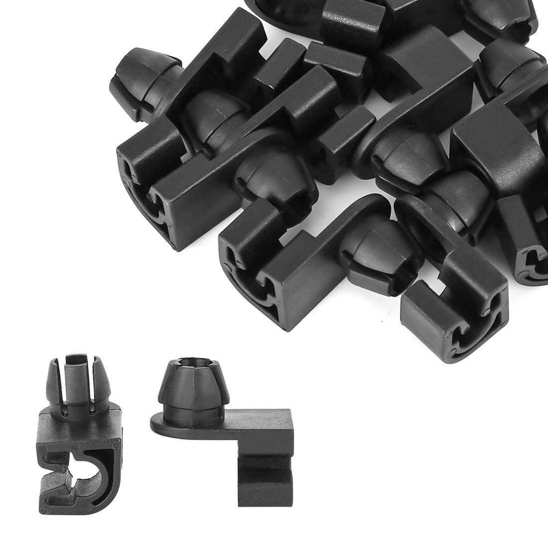 X AUTOHAUX 10Stk. Auto Kunststoff Haubenstütze Stange Clip Halter 25,4mm schwarz von X AUTOHAUX