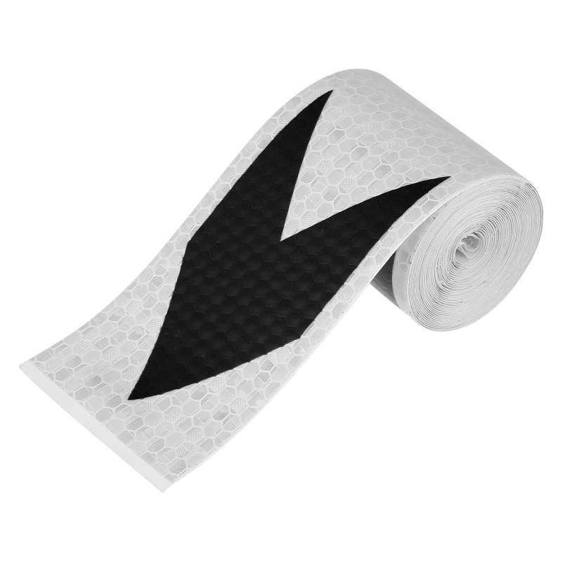 X AUTOHAUX 1Stk.Reflektierend Sicherheitsband Selbstklebend PVC Markierungszeichen Schwarz Weiß von X AUTOHAUX