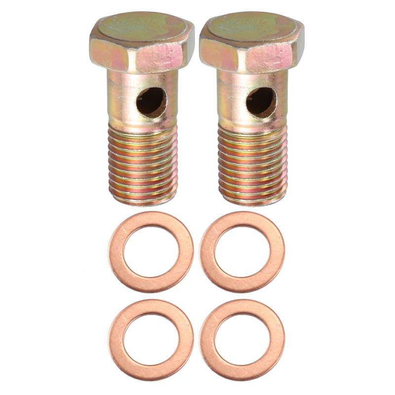 X AUTOHAUX 2 Satz Hohlschraube Banjo Bolzen Schraube Bremse Anschluss Adapter M14x1.5 Gewinde von X AUTOHAUX