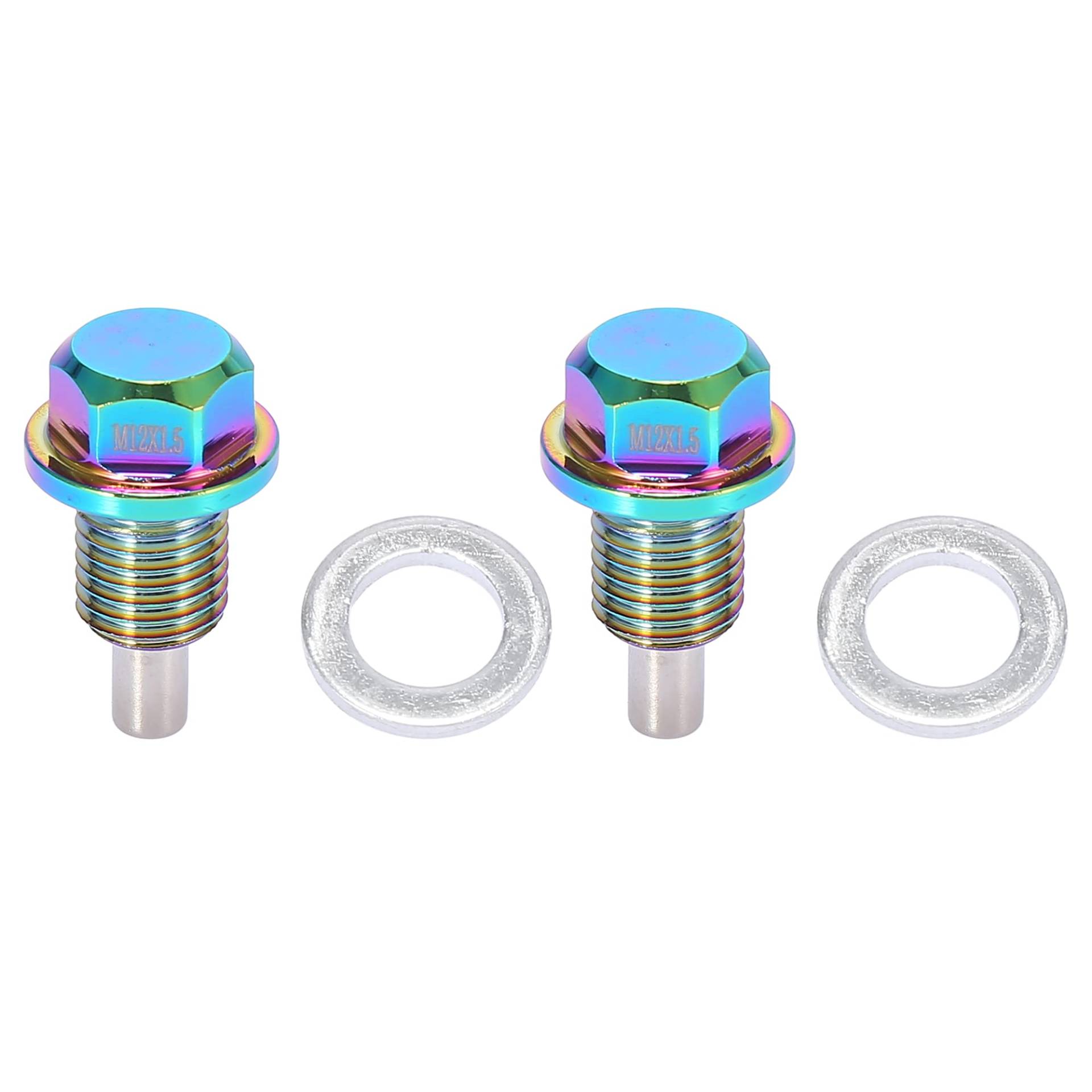 X AUTOHAUX 2 Satz M12x1,5 Mehrfarbige magnetische Ölablassschraube Sumpfwanne Ablassmutter Bolzenschraube mit Dichtungen für Universalauto X AUTOHAUX 2 Satz M12x1,5 Mehrfarbige magnetische Ölablassschraube Sumpfwanne Ablassmutter Bolzenschraube mit Dichtungen für Universalauto von X AUTOHAUX