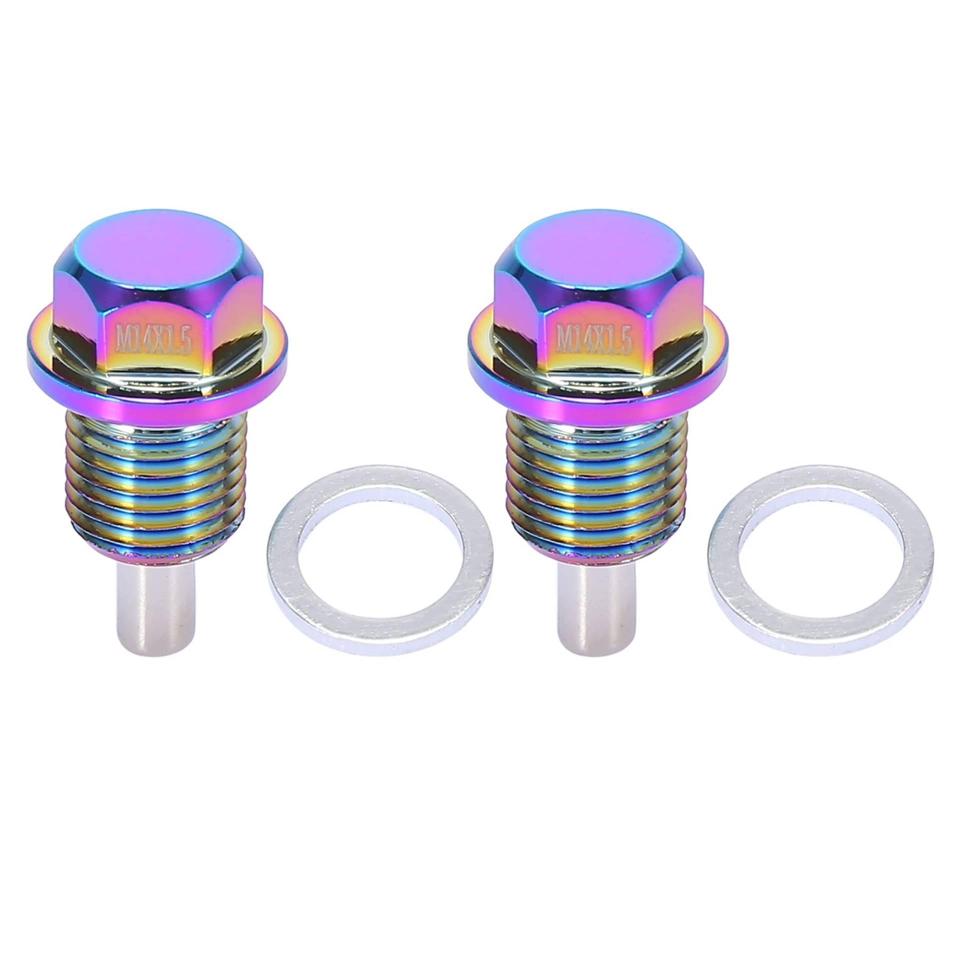X AUTOHAUX 2 Satz M14x1,5 Mehrfarbige magnetische Ölablassschraube Sumpfwanne Ablassmutter Bolzenschraube mit Dichtungen für Universalauto X AUTOHAUX 2 Satz M14x1,5 Mehrfarbige magnetische Ölablassschraube Sumpfwanne Ablassmutter Bolzenschraube mit Dichtungen für Universalauto von X AUTOHAUX