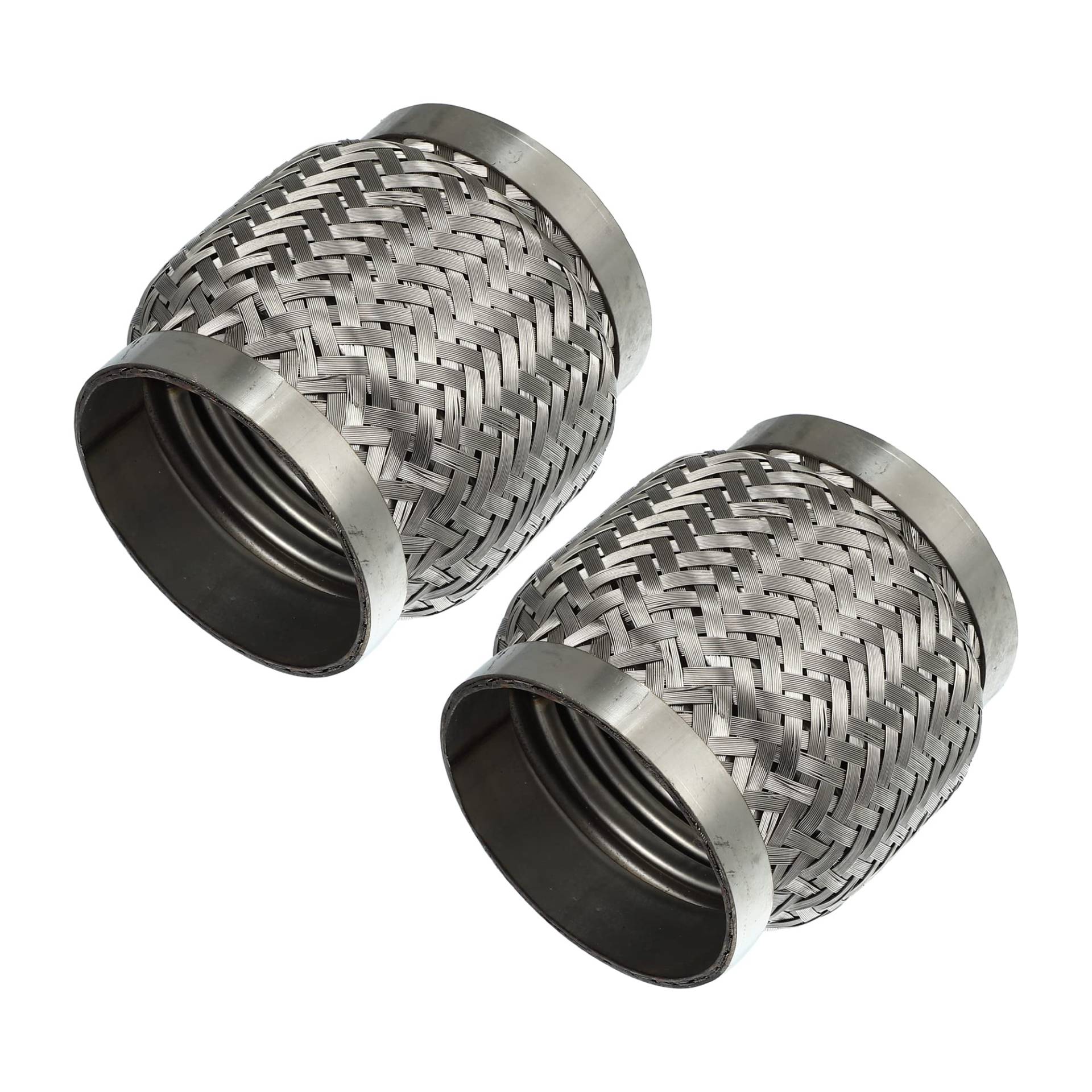 X AUTOHAUX 2 Stück Auto Auspuff Flex Rohr Auspuffgelenk Ersatz Silber Ton 3 "x4" von X AUTOHAUX