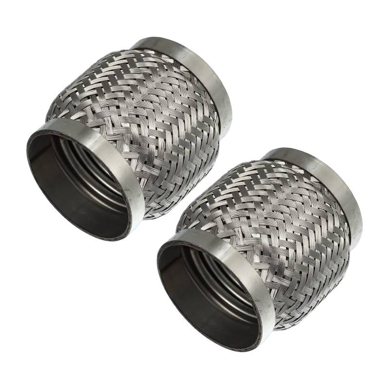X AUTOHAUX 2 Stück Auto Auspuff Flex Rohr Auspuffgelenk Ersatz Silber Ton 3 "x4" von X AUTOHAUX