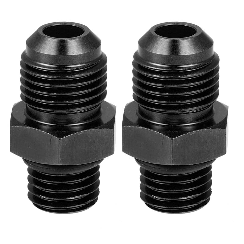 X AUTOHAUX 2 Stück Auto Stecker Befestigung Adapter Flare Union Kupplung Schwarz Ersatz AN6-M12*1,5 von X AUTOHAUX