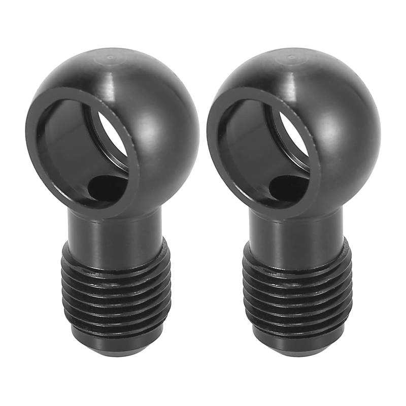 X AUTOHAUX 2 Stück Dia.14mm Kraftstoff Banjo Fittings auf 6AN männlich Flare Adapter Kraftstoffleitung Adapter Stecker für Auto Schwarz 9/16-18 Gewinde von X AUTOHAUX