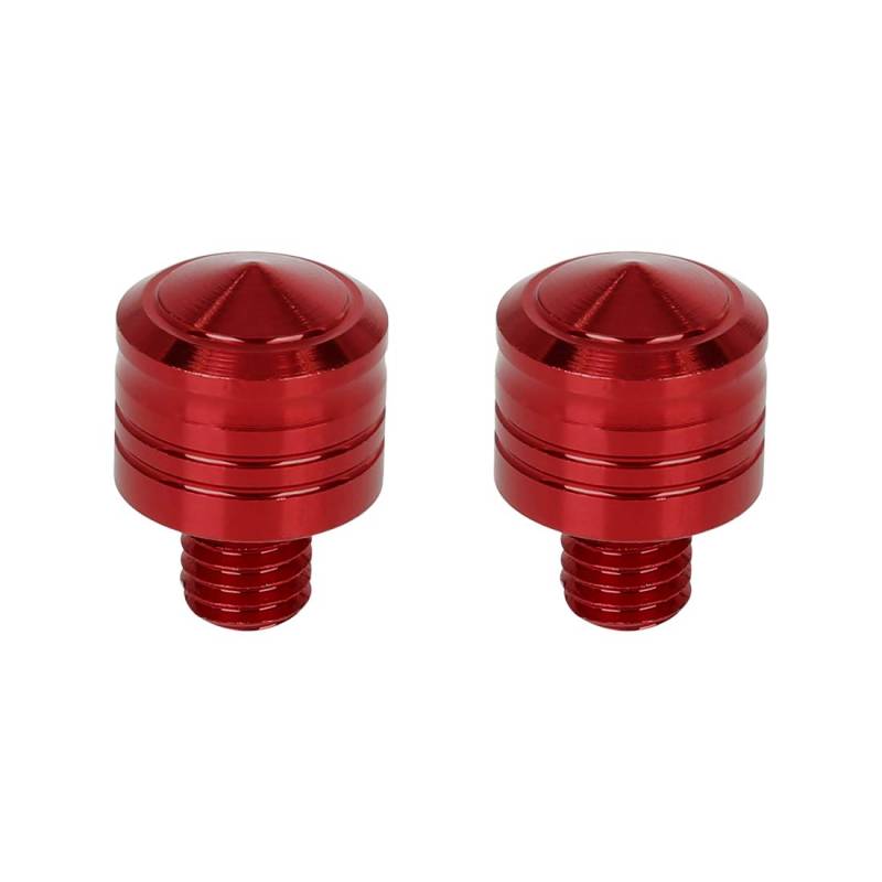 X AUTOHAUX 2 Stück Motorrad Spiegel Lochstopfen Normale Schraube 8mm Rot von X AUTOHAUX