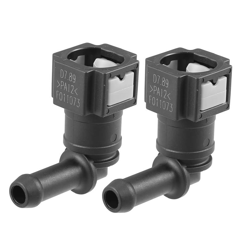 X AUTOHAUX 2 x Kraftstoffleitung Schnellverschluss 90 Grad Kraftstoffleitung Verbinder Schlauchkupplung für 5/16 zu 5/16 Zoll Nylon Rohr von X AUTOHAUX