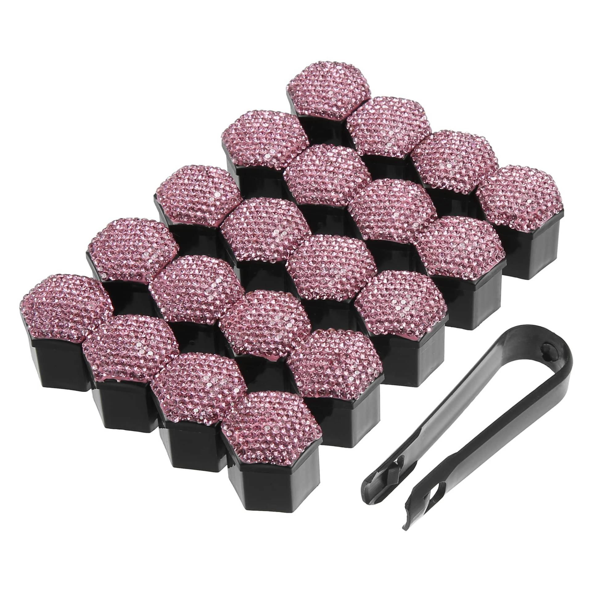 X AUTOHAUX 20 Stück Radmutternabdeckungen 17mm Kunstkristall Radschraubenkappen Rosa X AUTOHAUX 20 Stück Radmutternabdeckungen 17mm Kunstkristall Radschraubenkappen Rosa von X AUTOHAUX