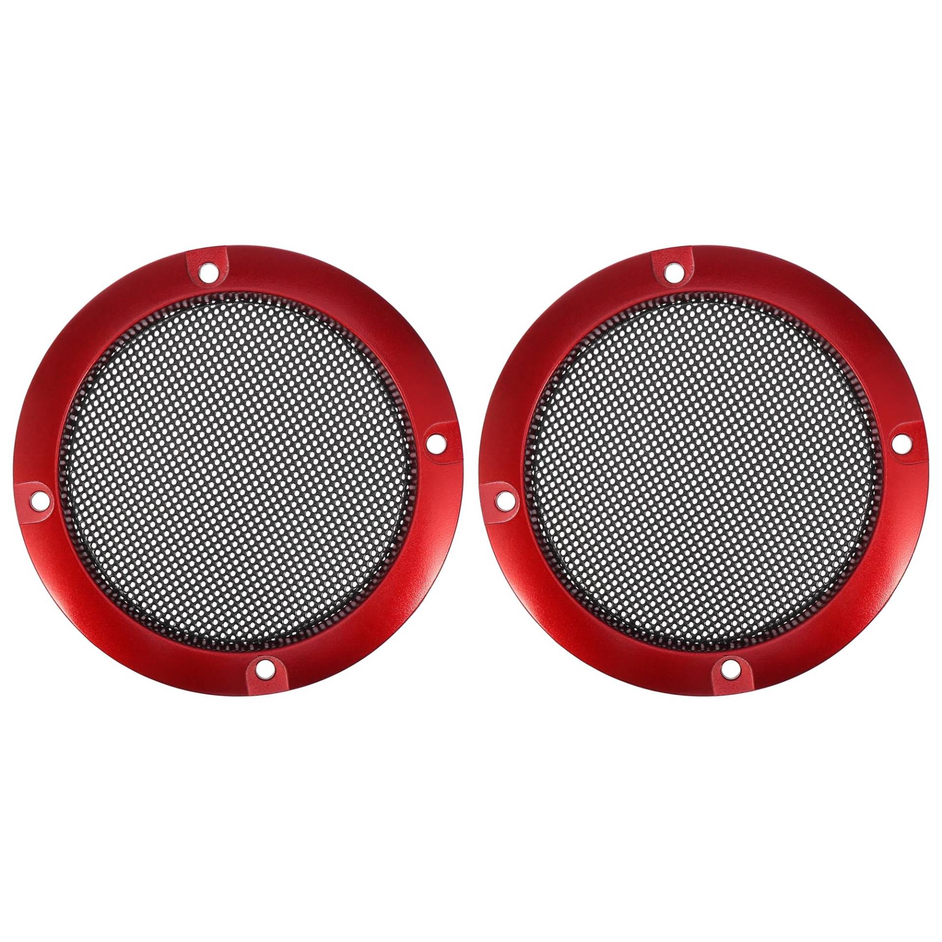 X AUTOHAUX 2stk.3 Zoll Auto Lautsprecher Gitter Grill Rot 94.5x7mm (D*T) von X AUTOHAUX