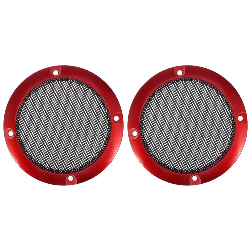 X AUTOHAUX 2stk.3 Zoll Auto Lautsprecher Gitter Grill Rot 94.5x7mm (D*T) von X AUTOHAUX
