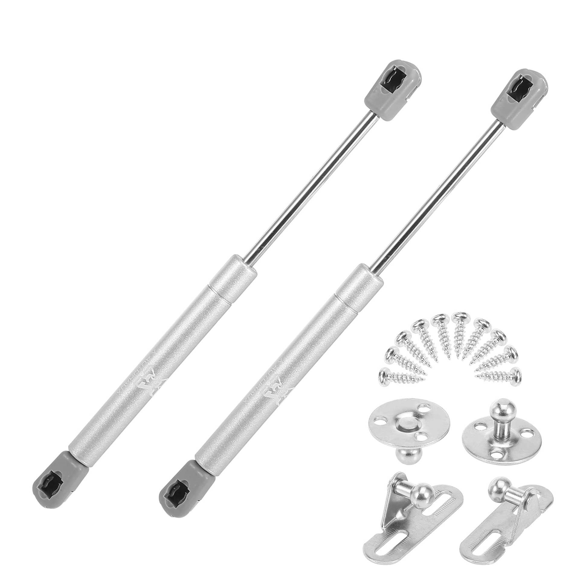 X AUTOHAUX 2stk.Universal Gasfeder Gasdruckdämpfer Gasdruckfeder 45lbs/200N Kompressionsfeder Lift-O-Mat Scharnier Türheber Stoßdämpfer unterstützt Gasdruckfedern 10inch Silber von X AUTOHAUX