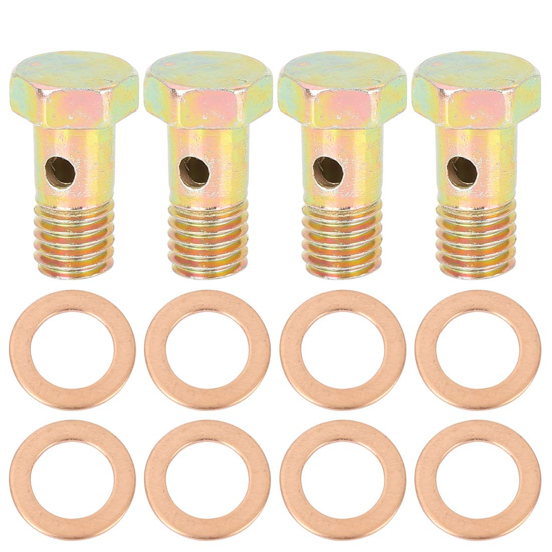 X AUTOHAUX 4 Sätze Hohlschraube M10 x 1,5 Hohlschrauben mit metrischem Gewinde Bolze Unterlegscheibe Kit X AUTOHAUX 4 Sätze Hohlschraube M10 x 1,5 Hohlschrauben mit metrischem Gewinde Bolze Unterlegscheibe Kit von X AUTOHAUX