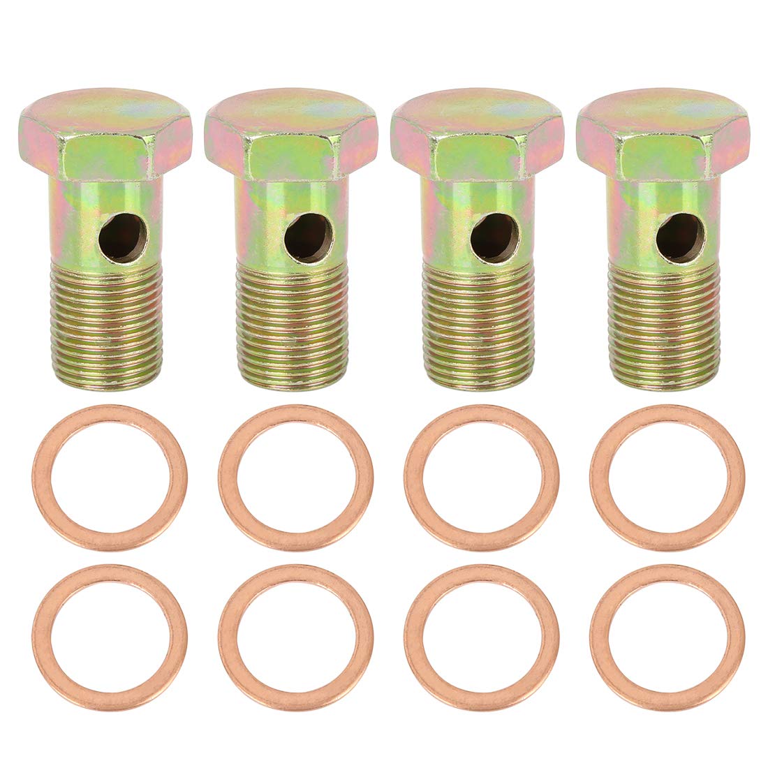 X AUTOHAUX 4 Sätze M18x1,5mm metrisch Gewinde Hohlschrauben Bremsverschraubungsadapter X AUTOHAUX 4 Sätze M18x1,5mm metrisch Gewinde Hohlschrauben Bremsverschraubungsadapter von X AUTOHAUX