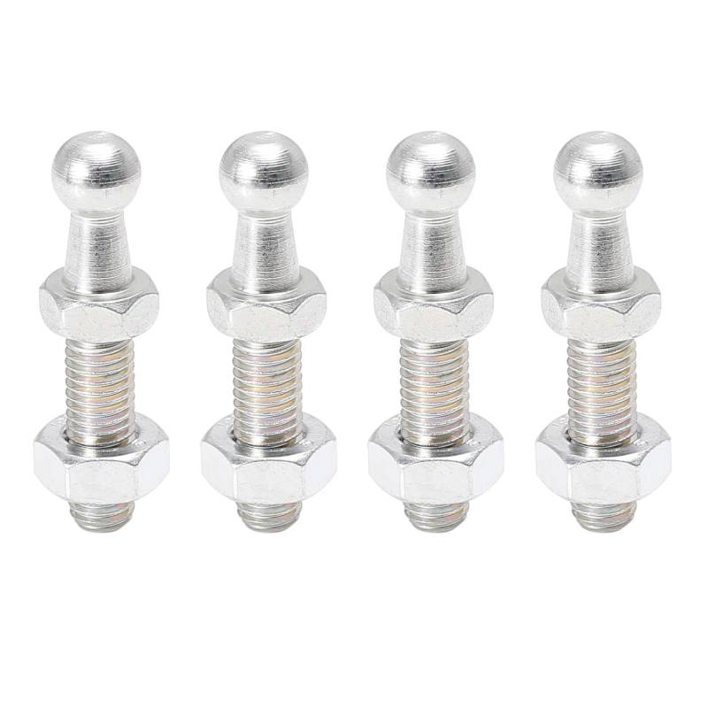 X AUTOHAUX 4er Set Kugelbolzen Gasdruckfeder Kugelzapfen 10mm für Gasdruckfeder Stoßdämpfer M8x25mm Silber von X AUTOHAUX