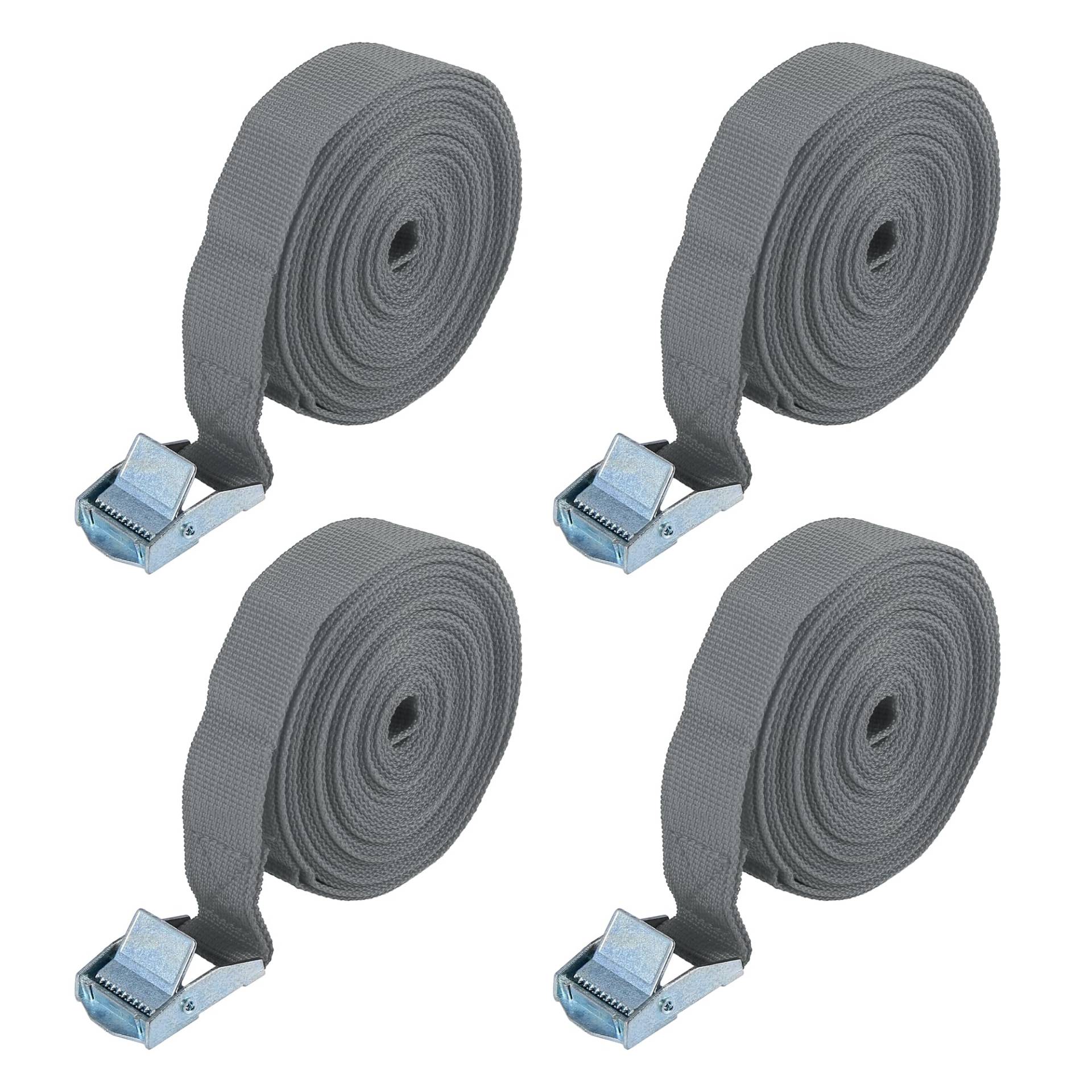 X AUTOHAUX 4 Stück Auto Cargo Zurrgurte mit Nockenverschluss Schnalle aus Nylon Grau 5 m * 2,5 cm X AUTOHAUX 4 Stück Auto Cargo Zurrgurte mit Nockenverschluss Schnalle aus Nylon Grau 5 m * 2,5 cm von X AUTOHAUX