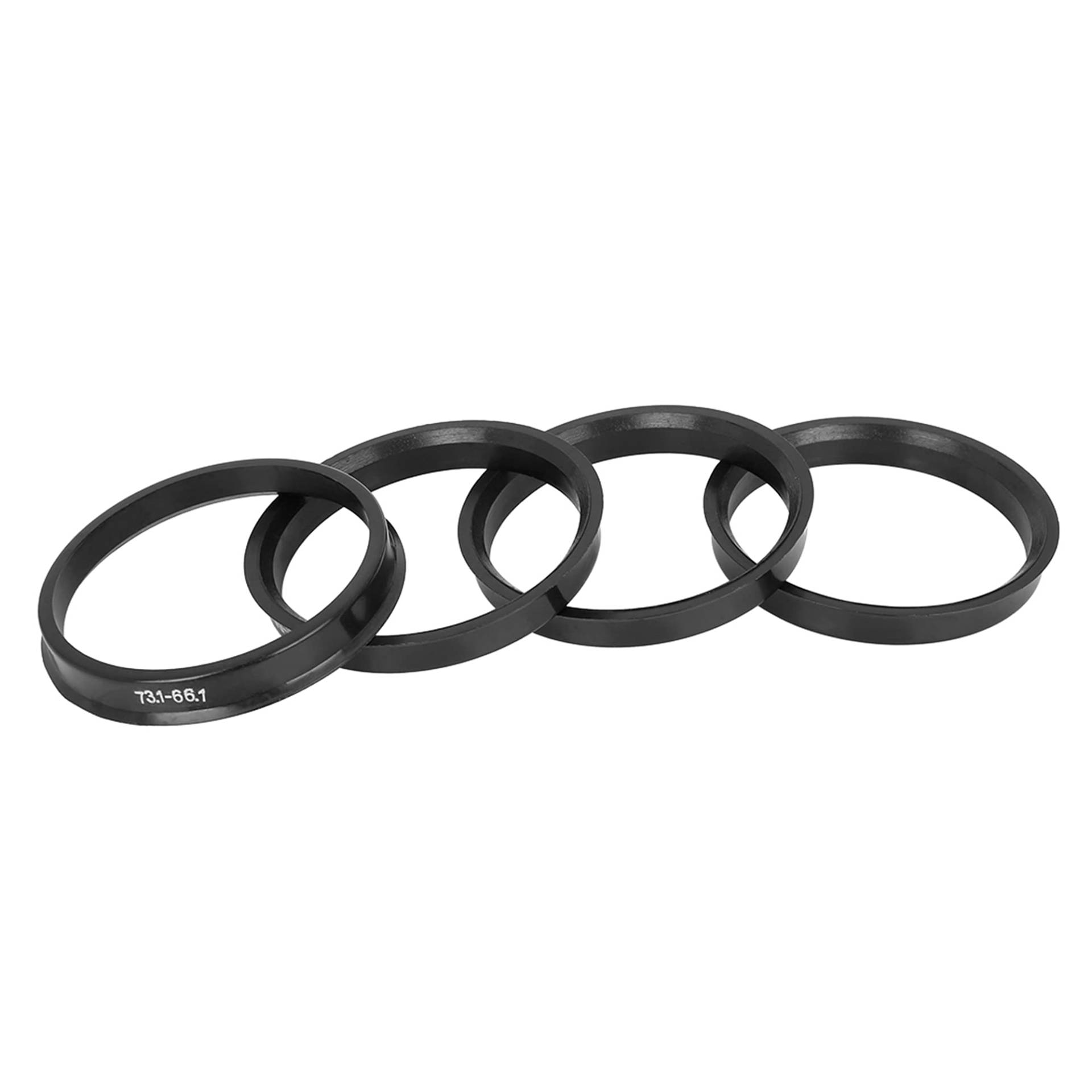 X AUTOHAUX 4 Stücke Kunststoff Zentrierringe Distanzringe für Universal 73.1-66.1mm Schwarz von X AUTOHAUX