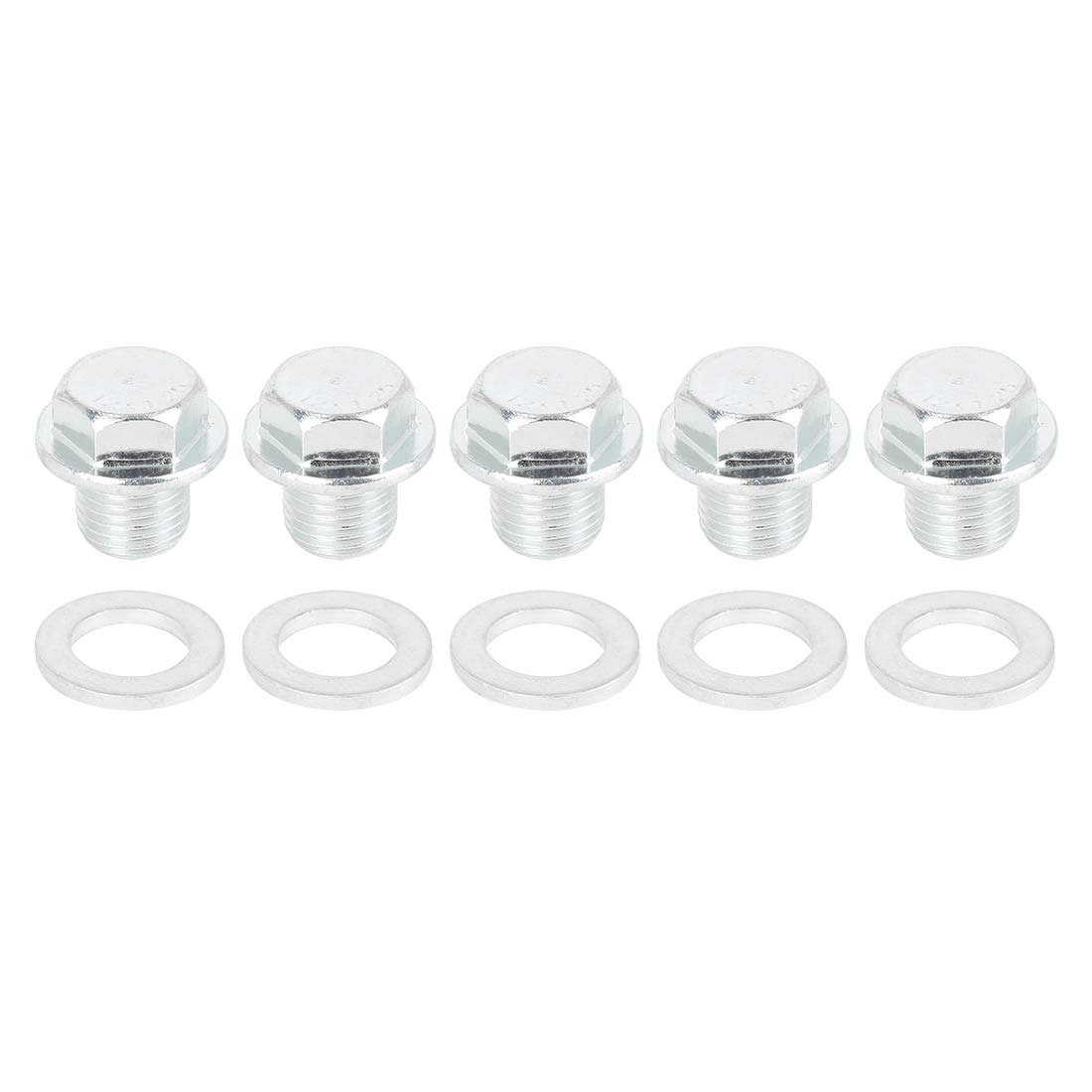 X AUTOHAUX 5 Satz M12x1.25 Ölablassschraube mit O-Ring Metall Automotor Ölwanne Ablassschraube Silber X AUTOHAUX 5 Satz M12x1.25 Ölablassschraube mit O-Ring Metall Automotor Ölwanne Ablassschraube Silber von X AUTOHAUX