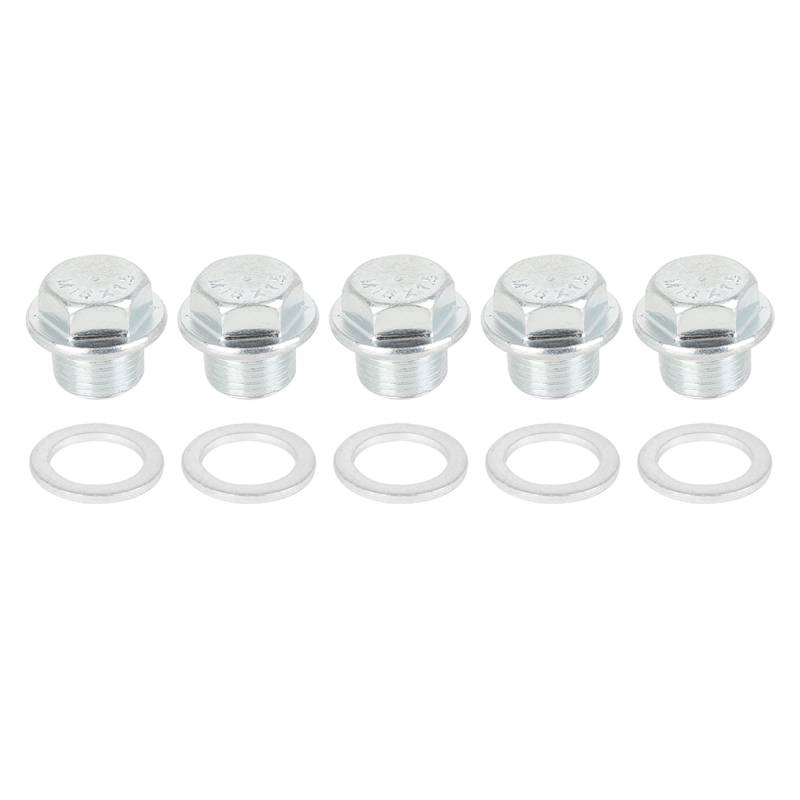 X AUTOHAUX 5 Sätze Ölablassschraube mit Dichtring M18x1,5 Ölwannenwanne aus Metall Ölwanne Ablassschraube von X AUTOHAUX