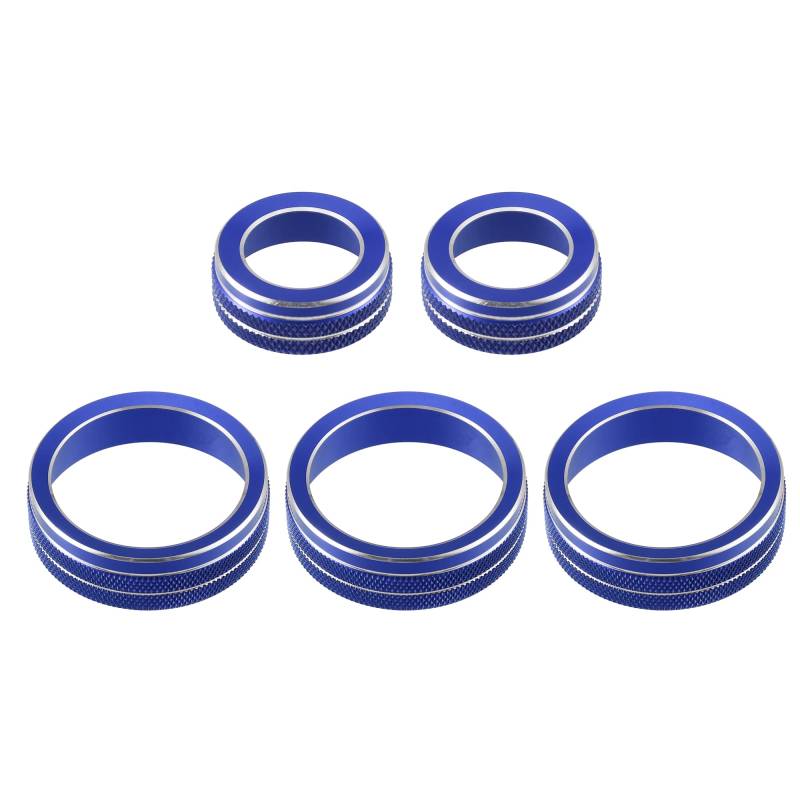 X AUTOHAUX 5 Stück Vorne AC Media Tune Knopf Abdeckring für VW Golf MK-7 Blau von X AUTOHAUX