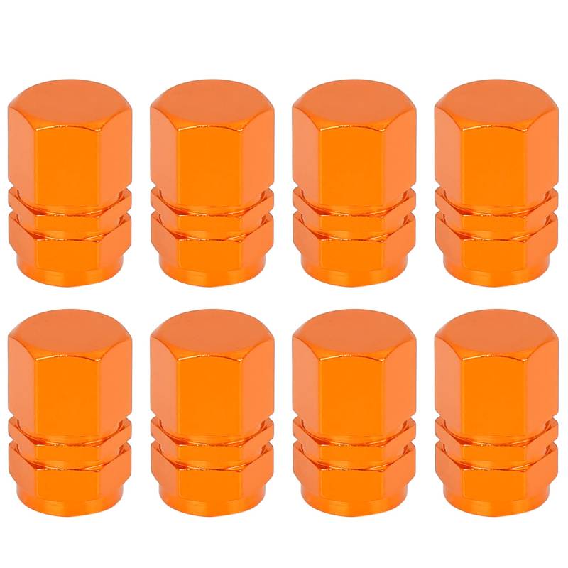 X AUTOHAUX 8 stücke Ventilkappen Autoventil Aluminiumlegierung Reifenventil Kappe Orange von X AUTOHAUX