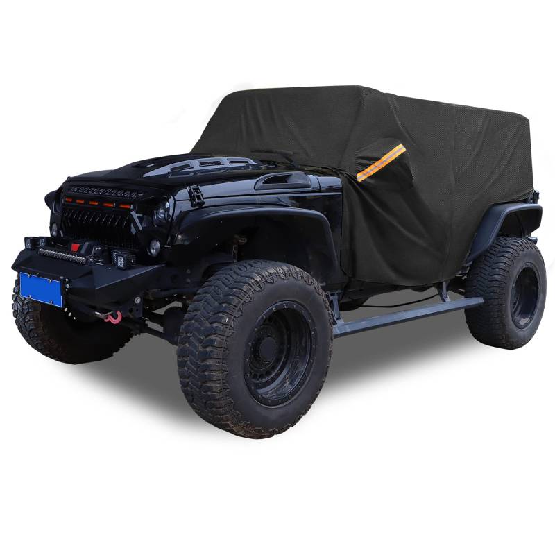 X AUTOHAUX Autoabdeckung SUV Autoplane Outdoor Vollgarage Wasserdicht Auto Abdeckplane für Jeep Wrangler JK Hardtop und Cabrio-Softtop 4-türig von X AUTOHAUX