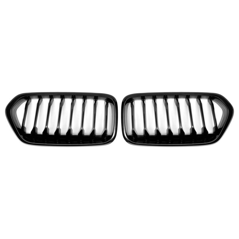 X AUTOHAUX Frontgrill für BMW X2 F39 2017-2023, Frontstoßstangen-Kühlergrill, Nieren-Design, glänzend schwarz, 1 Paar von X AUTOHAUX