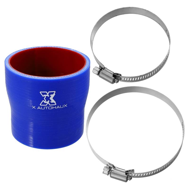 X AUTOHAUX Gerader Silikonschlauch Ladeluftschlauch ID 68-76mm Schlauchkupplung Ladeluftkühlerrohr Silikonverbinder mit Klemmen von X AUTOHAUX