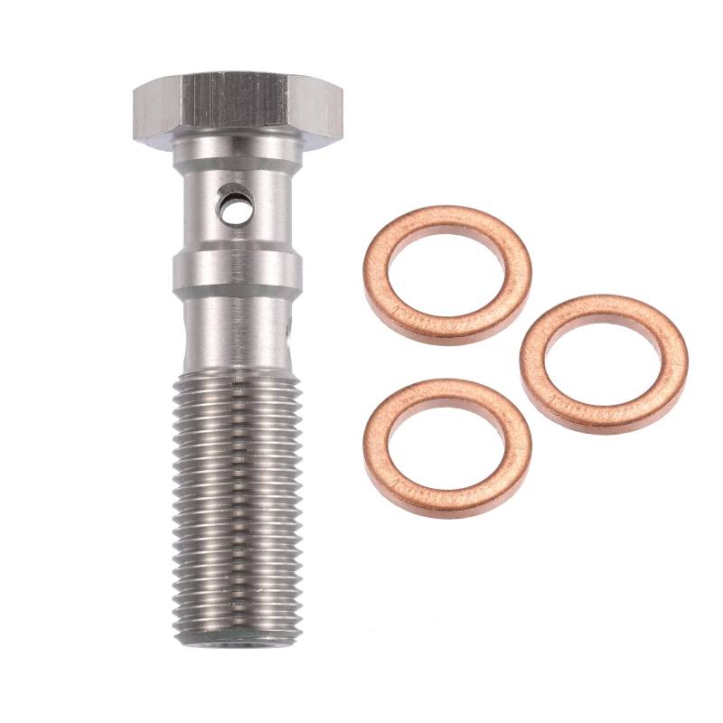 X AUTOHAUX M10x1.0 Turbo Bremsleitung Schrauben Doppel Banjo Bolzen 38mm von X AUTOHAUX